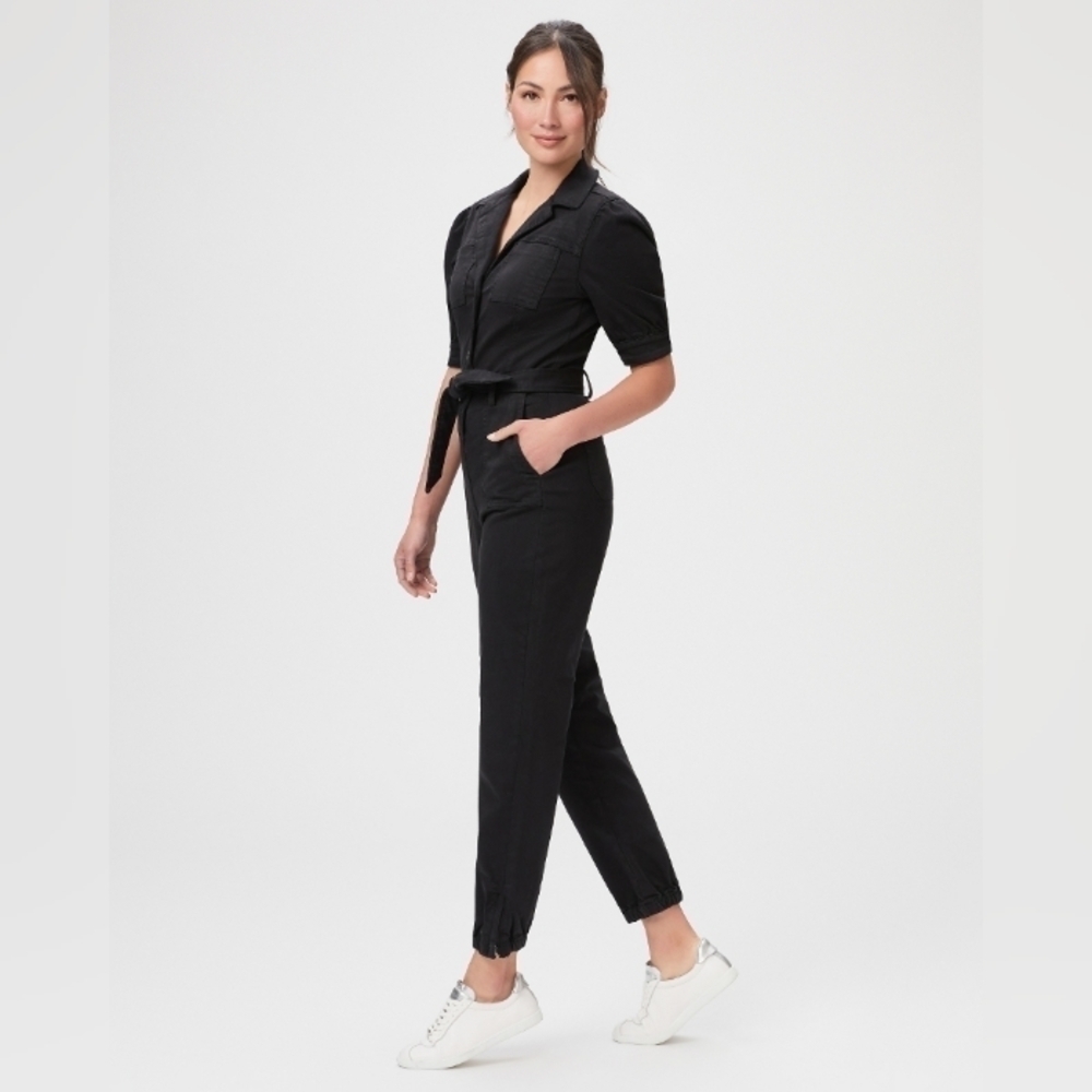 Paige Mayslie Shortsleeve Jumpsuit Washed Black Sz 6
